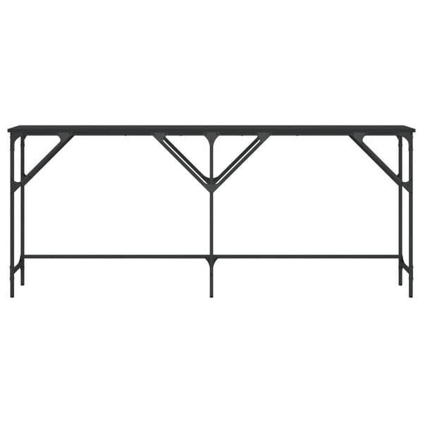 vidaXL Конзолна маса, черна, 180x29x75 см, инженерно дърво