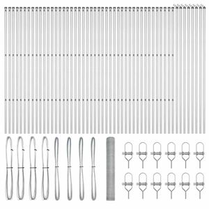 vidaXL Стълб за ограда. Сребрист