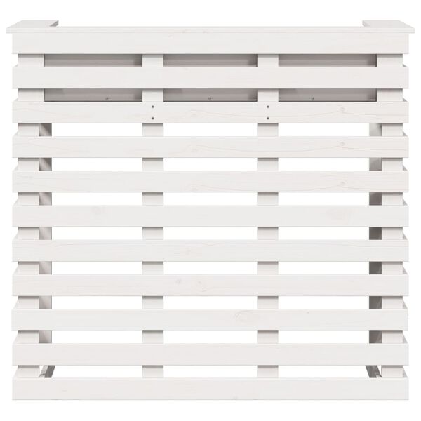 vidaXL Външна бар маса, бяла, 113,5x50x103 см, борово дърво масив