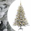 vidaXL Изкуствена коледна елха с топки 120 см 150 LED светодиода