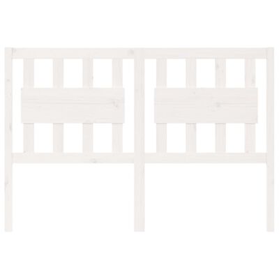 vidaXL Горна табла за легло, бяла, 125,5x4x100 см, бор масив