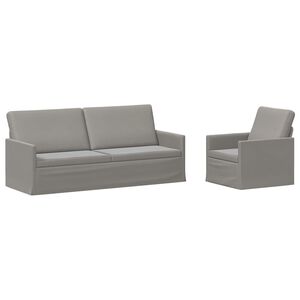 vidaXL Комплект дивани 2 pcs Светлосиво Кадифе