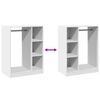 vidaXL Гардероб, бял, 77x48x102 см, инженерно дърво