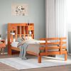 vidaXL Легло с етажерка за книги, без матрак, 100x200 см, бор масив
