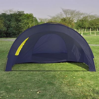 vidaXL Полиестерна къмпинг палатка 6-местна синьо-жълта
