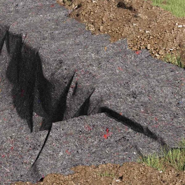 vidaXL Водоемен филц Сив 1 x 10 m Полиестър и памук