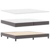 vidaXL Легло с пружинирана основа с матрак Сив 200 x 200 cm Изкуствена