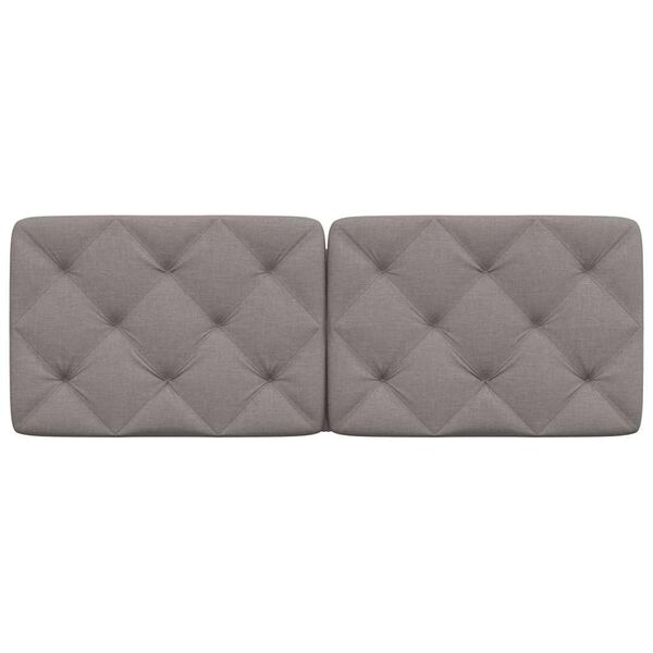 vidaXL Мека табла за легло, таупе, 140 см, плат