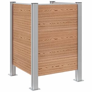 vidaXL Оградка за кошче Кафяво 85 x 85 x 115 см Алуминий и WPC