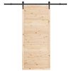 vidaXL Преплъзваща се врата Кафяво 100 x 208 см Солидно борово дърво