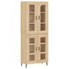 vidaXL Висок шкаф, дъб сонома, 69,5x34x180 см, инженерно дърво