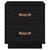 vidaXL Нощни шкафчета, 2 бр, черни, 40x34x45 см, борово дърво масив