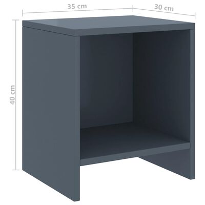 vidaXL Нощни шкафчета, 2 бр, светлосиви, 35x30x40 см, бор масив