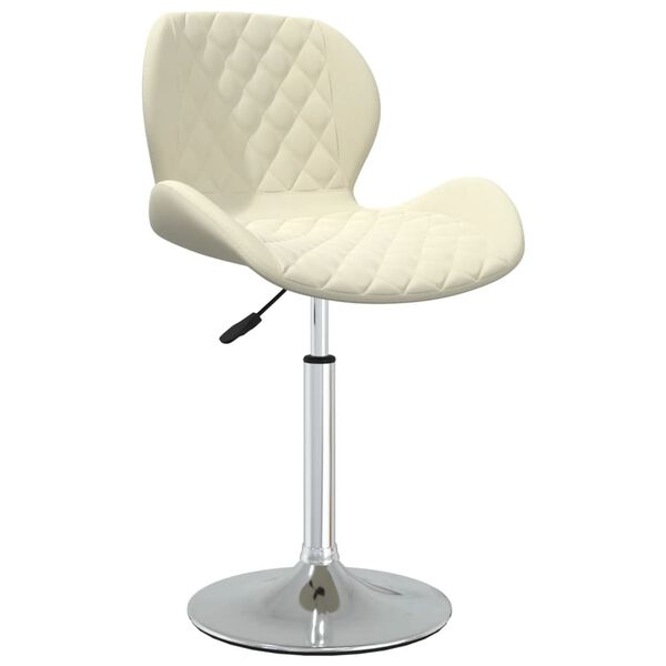 vidaXL Въртящ се трапезен стол, кремав, кадифе