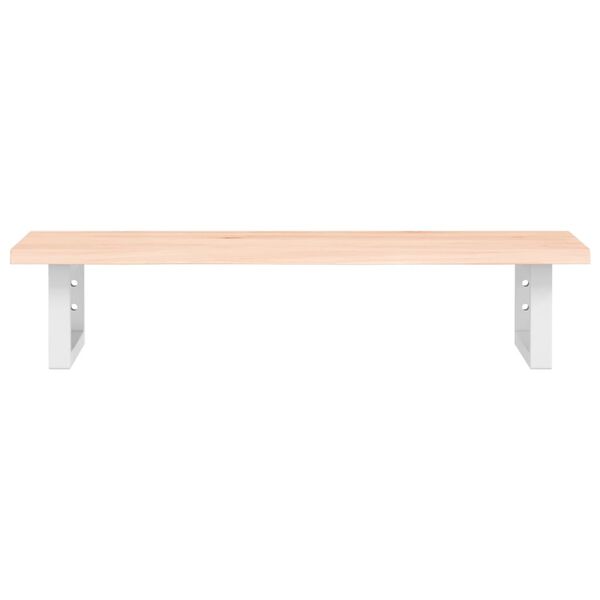 vidaXL Стенен рафт за мивка, стомана и масивно дърво дъб