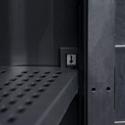 vidaXL Градински шкаф за съхранение с 1 рафт, черен