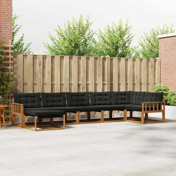 vidaXL Комплект дивани за открито 21 pcs Естествено и черно