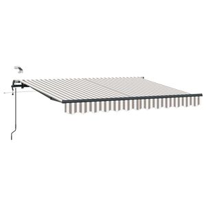 vidaXL Прибираща се тента Светлосив и бял 400 &times; 300 cm Полиестер