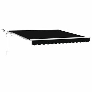 vidaXL Прибираща се тента Черно 300 x 250 cm Полиестер