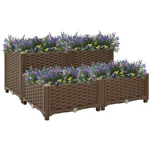 vidaXL Повдигната леха, 80x80x38 см, полипропилен
