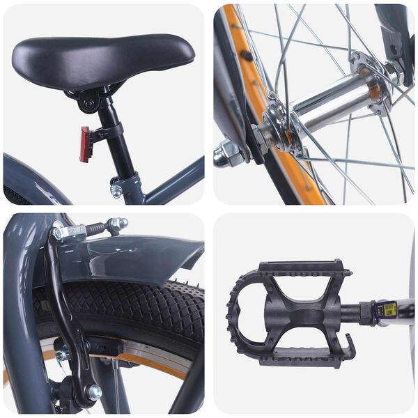 vidaXL Детски Велосипед 20 инча за 6&ndash;11 години Тъмен сив