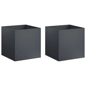 vidaXL Градинска саксия 2 бр. Антрацит 20 x 20 x 20 см