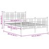 vidaXL Метална рамка за легло с горна и долна табла, черна, 120x200 см