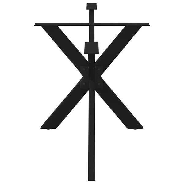 vidaXL Крак за трапезарна маса, форма на паяк, черен, 150x78x(72-73) см, стомана