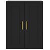 vidaXL Стенни шкафове, 2 бр, черни, инженерно дърво
