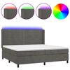 vidaXL Боксспринг легло с матрак и LED, тъмносиво, 200x200 см, кадифе
