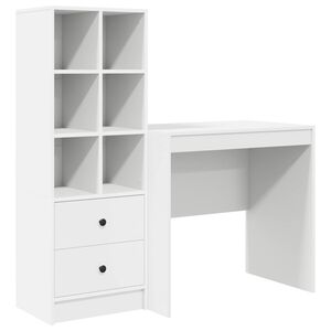 vidaXL Бюро Бяло 125,5 x 50 x 127 см 2 бр.