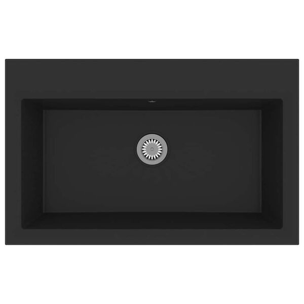 vidaXL Кухненска мивка Черно 79 x 50 x 31 см Кварц и смола