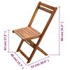 vidaXL Градински бистро комплект, 3 части, сгъваем, акация масив
