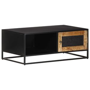 vidaXL Маса за кафе, 90x50x35 см, грубо мангово дърво масив