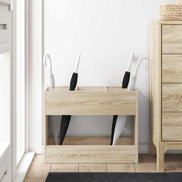 vidaXL Стойка за чадър Сонома дъб 65 x 24 x 50 см Инженерно дърво