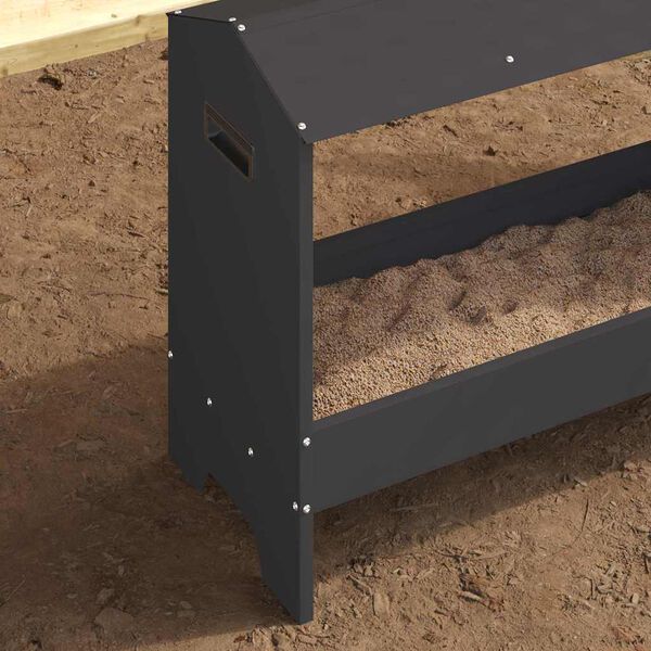 vidaXL Хранилка за пилета Черно 81 x 32 x 53,5 см