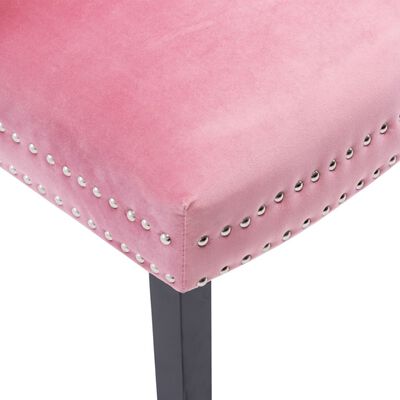 vidaXL Трапезни столове, 2 бр, розови, кадифе