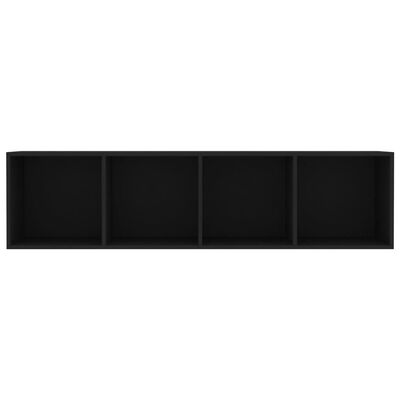vidaXL Библиотека/ТВ шкаф, черна, 143x30x36 см