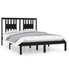 vidaXL Рамка за легло черна дърво масив 120x190 см Small Double