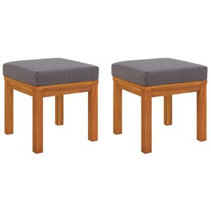 vidaXL Градински табуретки с възглавници 2 бр 40x40x34 см акация масив