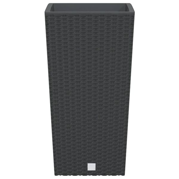 vidaXL Саксия с подвижна вложка антрацит 11 /26,5 л PP ратан