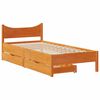 vidaXL Рамка за легло с чекмеджета, восъчнокафяв, 90x200 см, бор масив