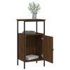 vidaXL Нощно шкафче, кафяв дъб, 41x31x80 см, инженерно дърво