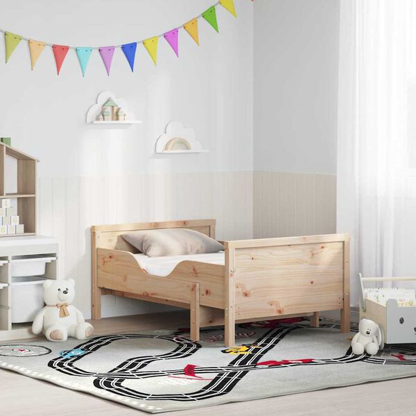 vidaXL Рамка за легло с матрак Кафяво 80 x 200 cm Солидно борово дърво