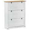 vidaXL Шкаф за обувки с чекмедже с рафт Corona Бяло 99 x 32 x 122 см