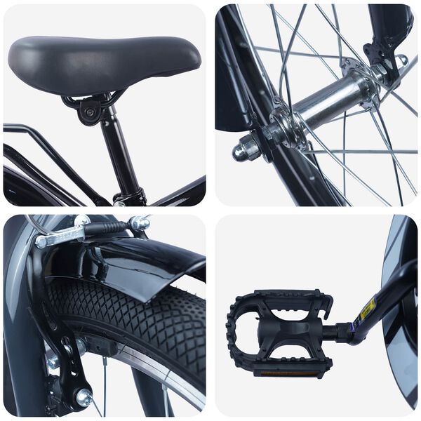 vidaXL Детски Велосипед 20 инча за 6&ndash;11 години Черно