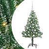 vidaXL Изкуствена коледна елха със сняг и LED светлина 120 cm