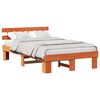 vidaXL Рамка за легло с таблото Кафяво с восъчно покритие 135 x 190 cm