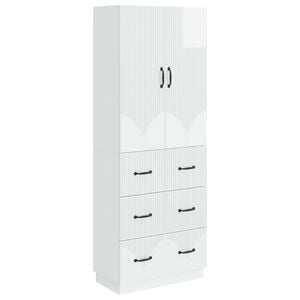 vidaXL Комплект шкафове 2 pcs Бял гланц 66 x 34,5 x 87 см