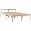 vidaXL Легло с етажерка за книги, без матрак, 140x200 см, бор масив